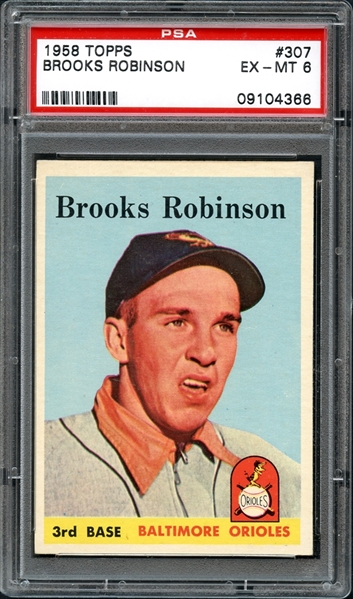 1958 Topps #307 Brooks Robinson PSA 6 EX/MT