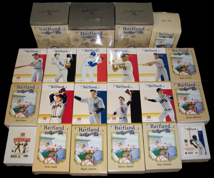 Hartland Statue Reissue Group of (22) All NIB With Ruth/Gehrig, Mantle, DiMaggio