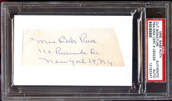 Mrs. Babe Ruth Cut Signature PSA/DNA