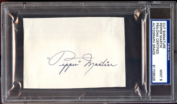 Pepper Martin Cut Signature PSA/DNA