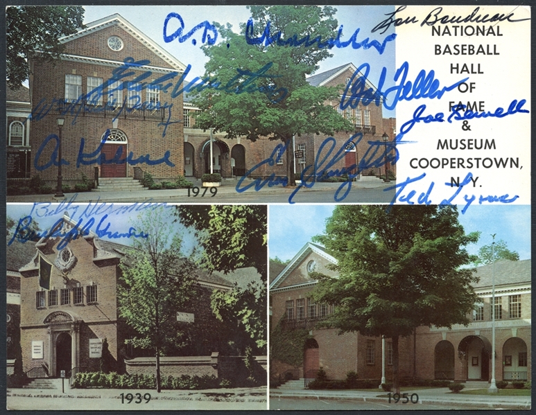 Baseball Hall of Fame Signed Postcard Featuring Kaline, Feller and More