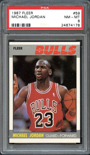 1987 Fleer #59 Michael Jordan PSA 8 NM/MT