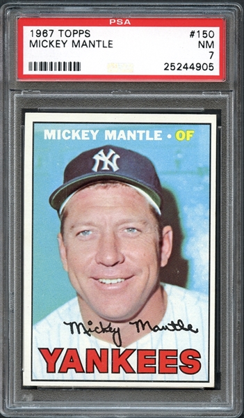 1967 Topps #150 Mickey Mantle PSA 7 NM
