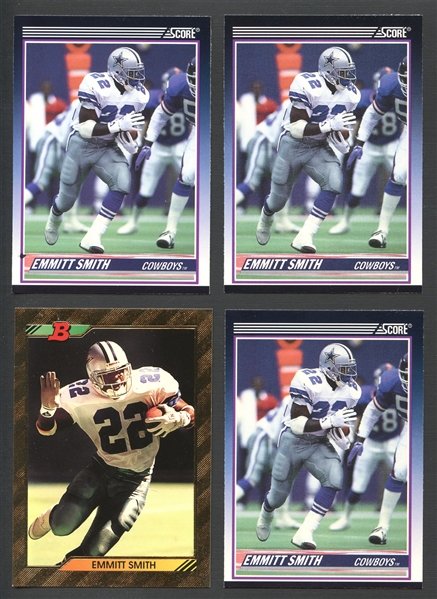 1991 Score #101T Emmitt Smith RC Group of (3) and 1992 Bowman #180 Emmitt Smith 