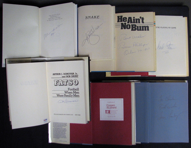 Football and Basketball Signed Book Group of (7) with Landry