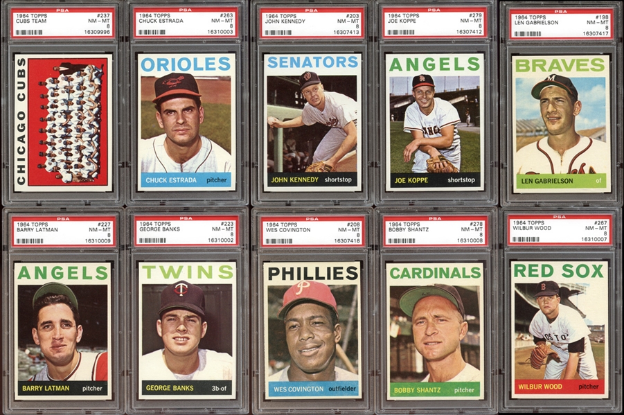 1964 Topps Group of (10) All PSA 8 NM/MT