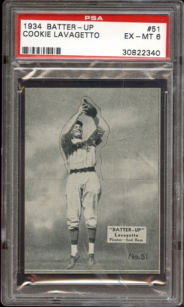 1934 Batter-Up #51 Cookie Lavagetto PSA 6 EX/MT