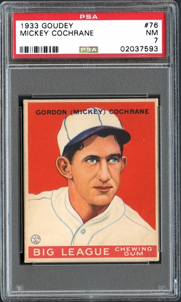 1933 Goudey #76 Mickey Cochrane PSA 7 NM