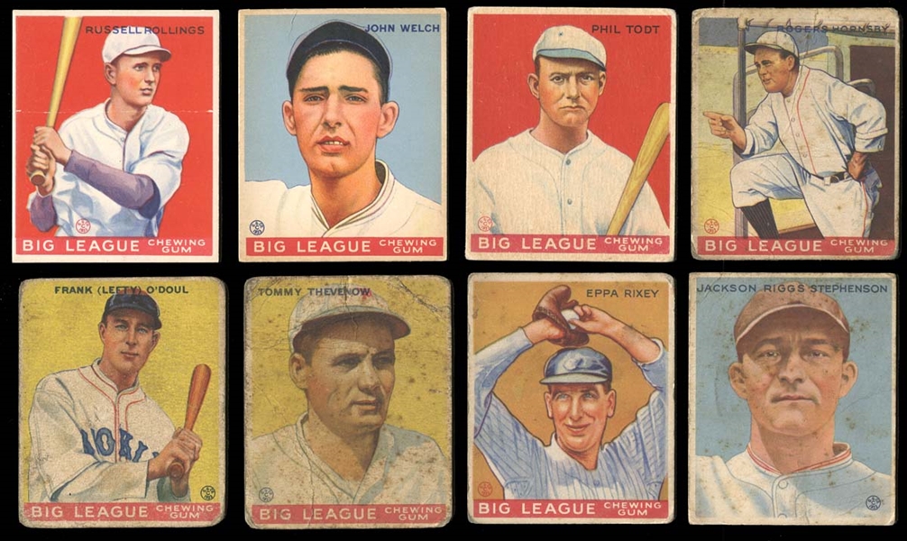 1933 Goudey Group of (17) Featuring Hornsby, Rixey and ODoul
