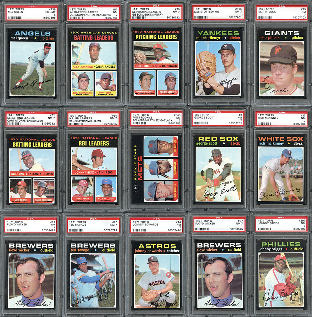 Lot Detail - 1971 Topps Baseball Group of (21) PSA Graded Cards with High Numbers