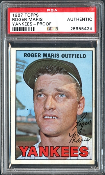 1967 Topps Roger Maris Yankees Proof PSA Authentic