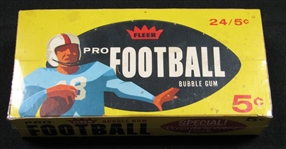 1962 Fleer Football Nearly Full Unopened Wax Box (19/24) Packs BBCE
