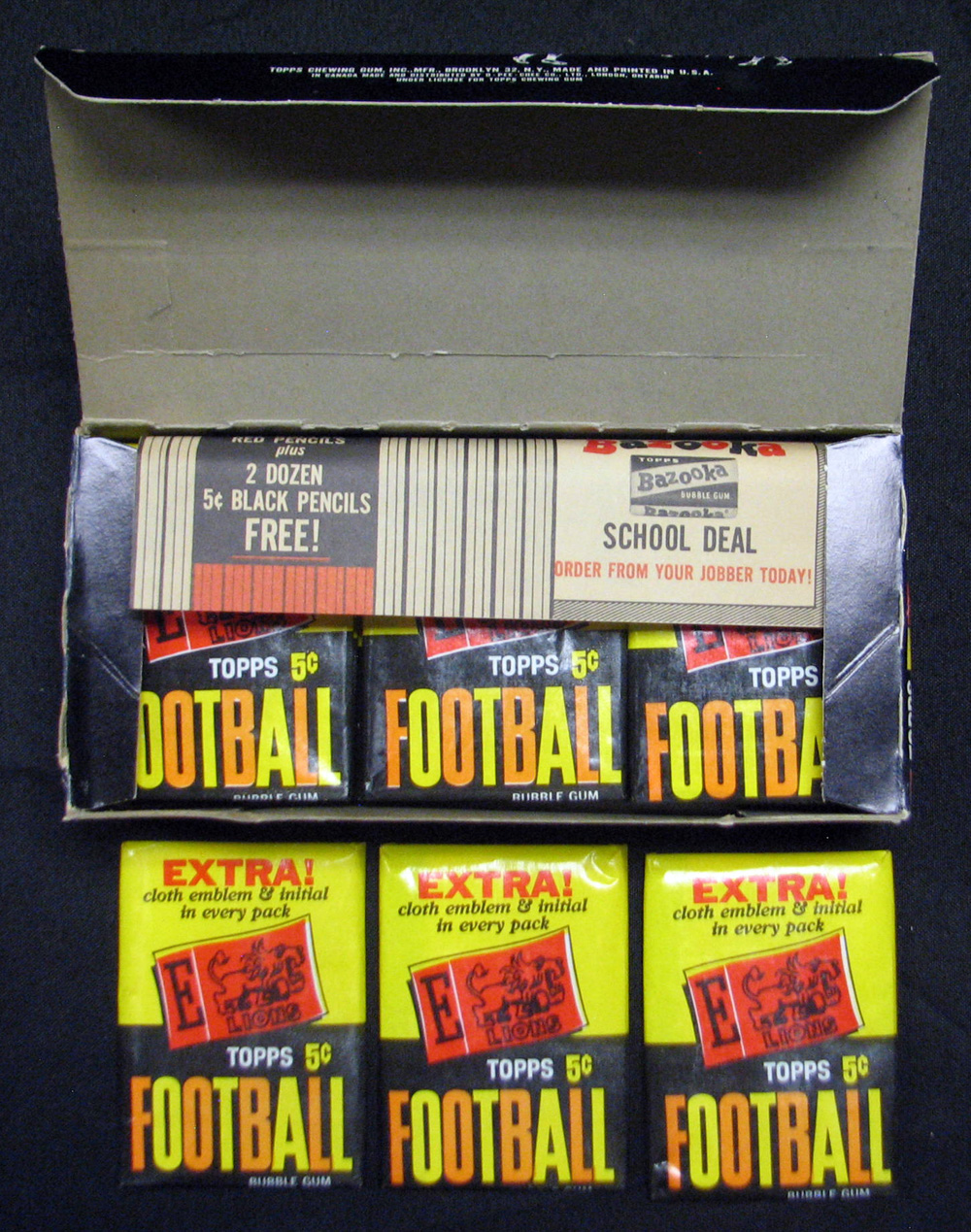 Lot Detail - 1961 Topps Football 5 Cent Pack Full Unopened Wax Box BBCE