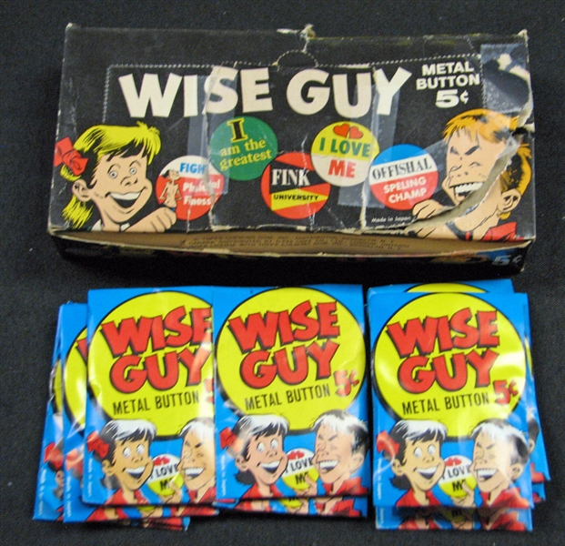 1965 Topps Wise Guy Metal Buttons Nearly Full Unopened Wax Box (21/24)