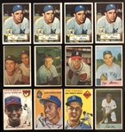 1950s Topps and Bowman Shoebox Collection of (49) Cards Featuring 1954 Aaron and Banks Rookie Cards