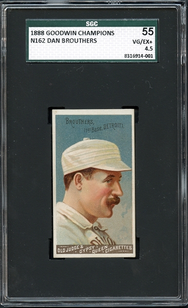1888 Goodwin Champions N162 Dan Brouthers SGC 55 VG/EX+ 4.5