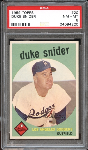 1959 Topps #20 Duke Snider PSA 8 NM/MT
