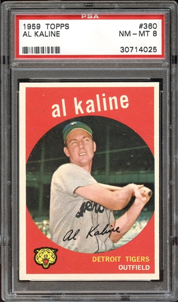1959 Topps #360 Al Kaline PSA 8 NM/MT