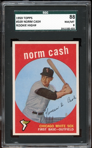 1959 Topps #509 Norm Cash SGC 88 NM/MT 8