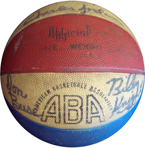 1975-76 Indiana Pacers Team-Signed ABA Basketball with (9) Signatures
