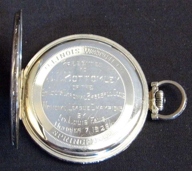 1926 St. Louis Cardinals National League Champions 14K Gold Pocketwatch Presented to Jim Bottomley