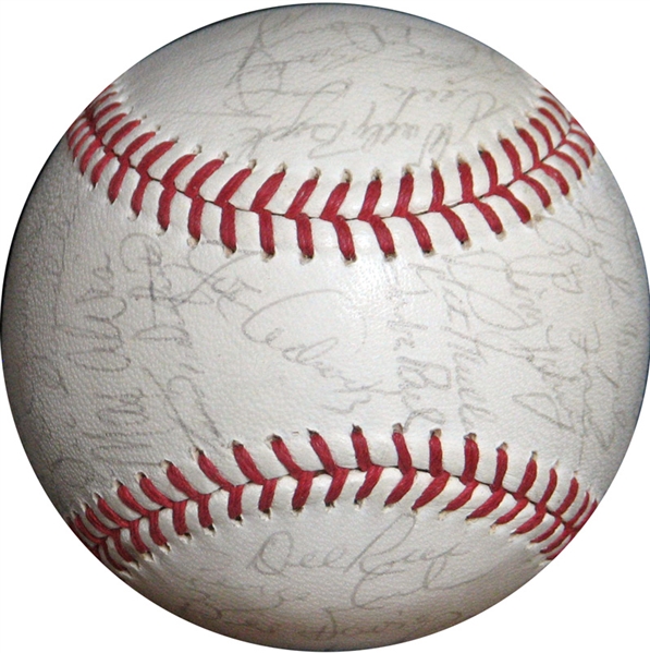 1967 Cleveland Indians Team-Signed Baseball with (36) Signatures 