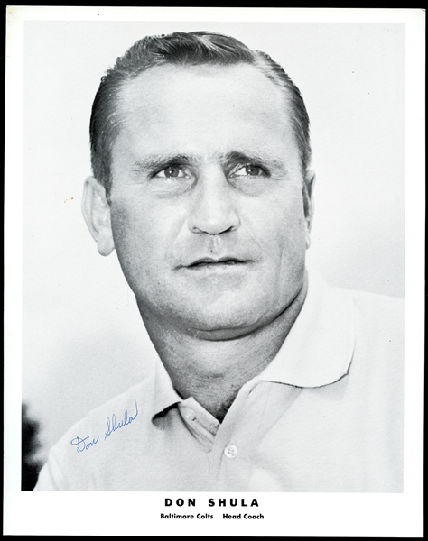 1963-64 Baltimore Colts Team-Issue Don Shula Photo with Vintage Period Signature JSA