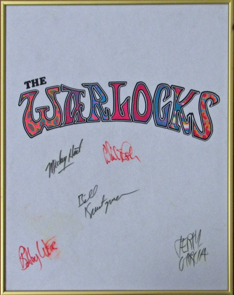 Grateful Dead Multi-Signed "The Warlocks" Felt with (5) Signatures (RamRod LOA)