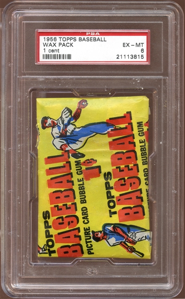1956 Topps Baseball Unopened 1 Cent Wax Pack PSA 6 EX/MT
