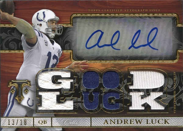 2014 Topps Triple Threads Andrew Luck Auto Jersey Card 13/18