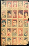 1926 W512 Uncut Sheet Featuring Babe Ruth, Rogers Hornsby, Tilden and Hagen