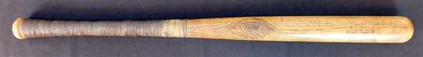 1926-34 Fred Nicholson Spalding Professional Model Game-Used Baseball Bat
