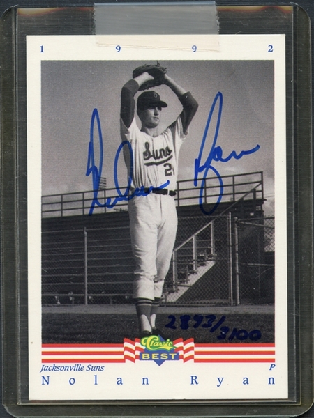 1992 Classic Best Minor League Nolan Ryan Autograph