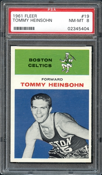 1961 Fleer #19 Tommy Heinsohn PSA 8 NM-MT