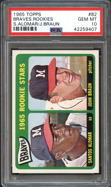 1965 Topps #82 Braves Rookies S. Alomar/J. Braun PSA 10 GEM MT