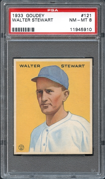 1933 Goudey #121 Walter Stewart PSA 8 NM-MT