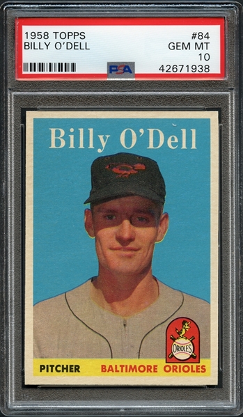 1958 Topps #84 Billy ODell PSA 10 GEM MT