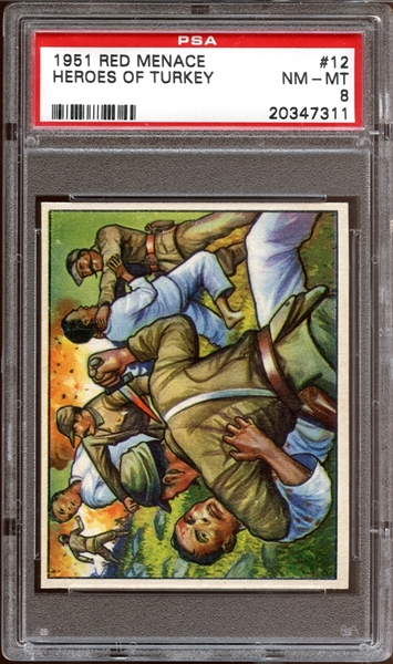 1951 Bowman Red Menace #12 Heroes of Turkey PSA 8 NM/MT