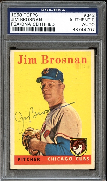 1958 Topps #342 Jim Brosnan Autographed PSA/DNA AUTHENTIC