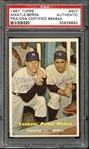 1957 Topps #407 Mickey Mantle/Yogi Berra Autographed PSA/DNA AUTHENTIC