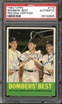 1963 Topps #173 Tom Tresh/Mickey Mantle/Bobby Richardson Autographed PSA/DNA AUTHENTIC