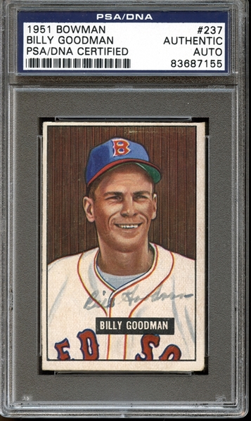 1951 Bowman #237 Billy Goodman Autographed PSA/DNA AUTHENTIC