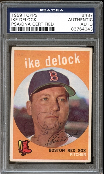 1959 Topps #437 Ike DeLock Autographed PSA/DNA AUTHENTIC