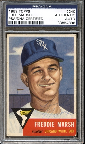1953 Topps #240 Fred Marsh Autographed PSA/DNA AUTHENTIC