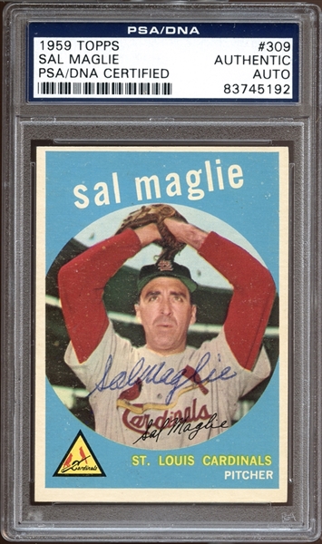 1959 Topps #309 Sal Maglie Autographed PSA/DNA AUTHENTIC