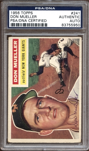 1956 Topps #241 Don Mueller Autographed PSA/DNA AUTHENTIC