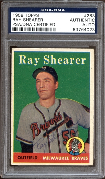 1958 Topps #283 Ray Shearer Autographed PSA/DNA AUTHENTIC