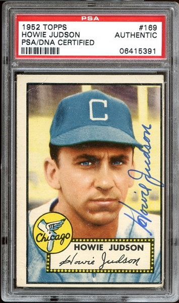 1952 Topps #169 Howie Judson Autographed PSA/DNA AUTHENTIC
