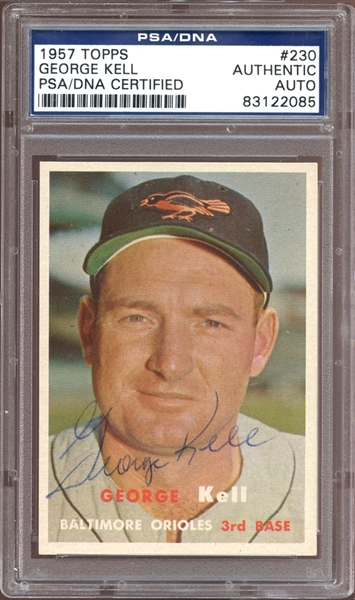 1957 Topps #230 George Kell Autographed PSA/DNA AUTHENTIC