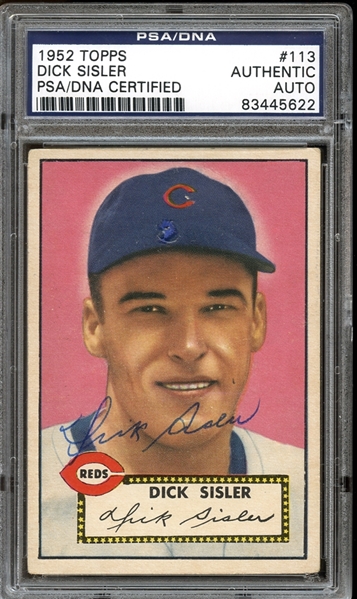 1952 Topps #113 Dick Sisler Autographed PSA/DNA AUTHENTIC